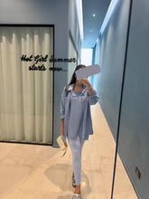 Load image into Gallery viewer, Shirt+legging optional top blue
