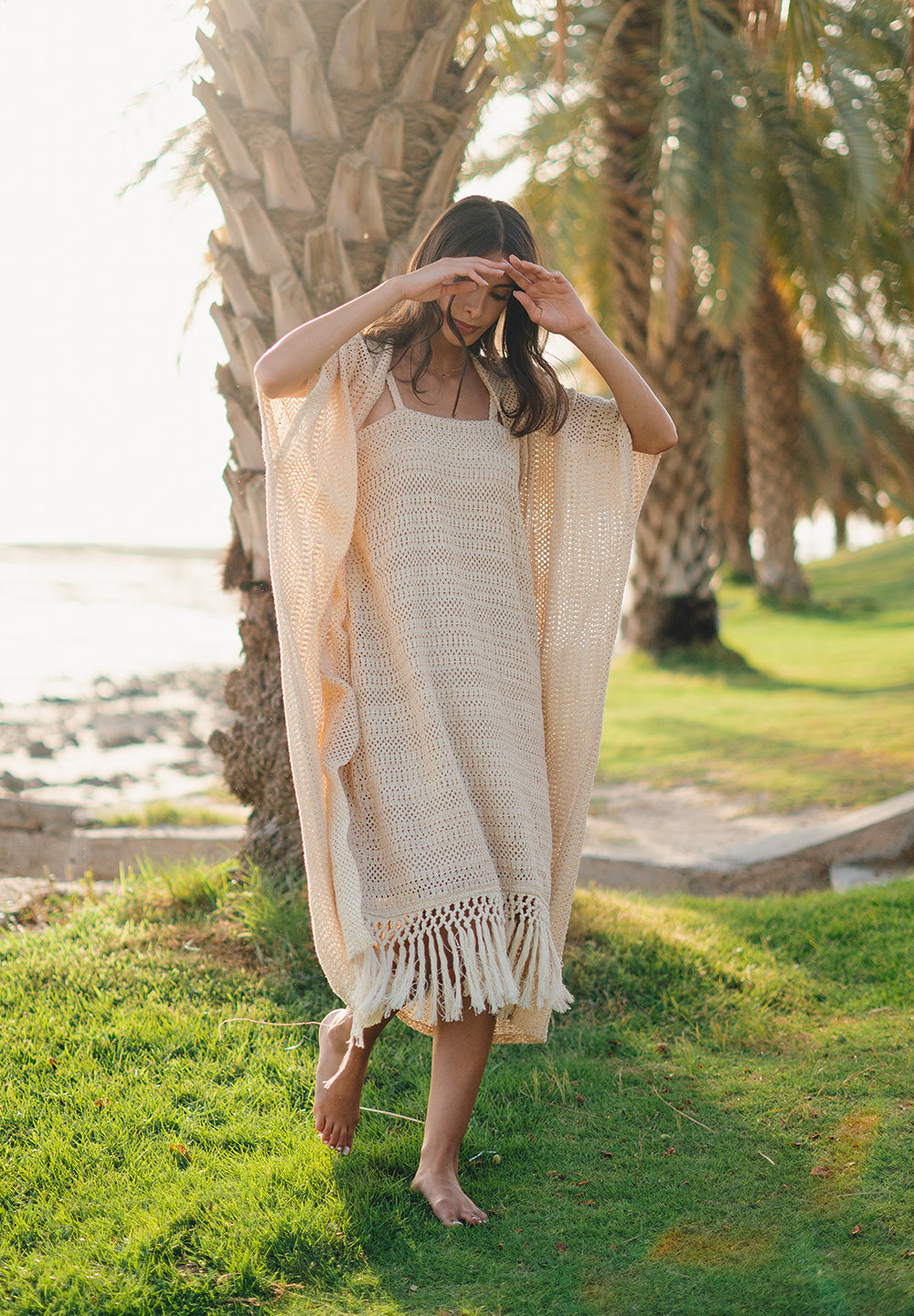 Beach dress and cardigan